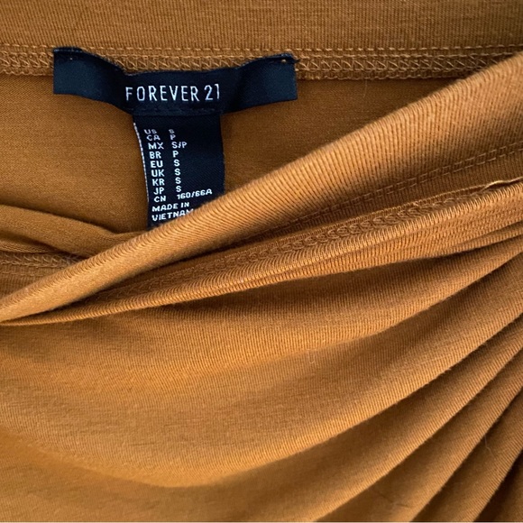 Bodycon Mini Mustard Wrap Skirt - Picture 7 of 7